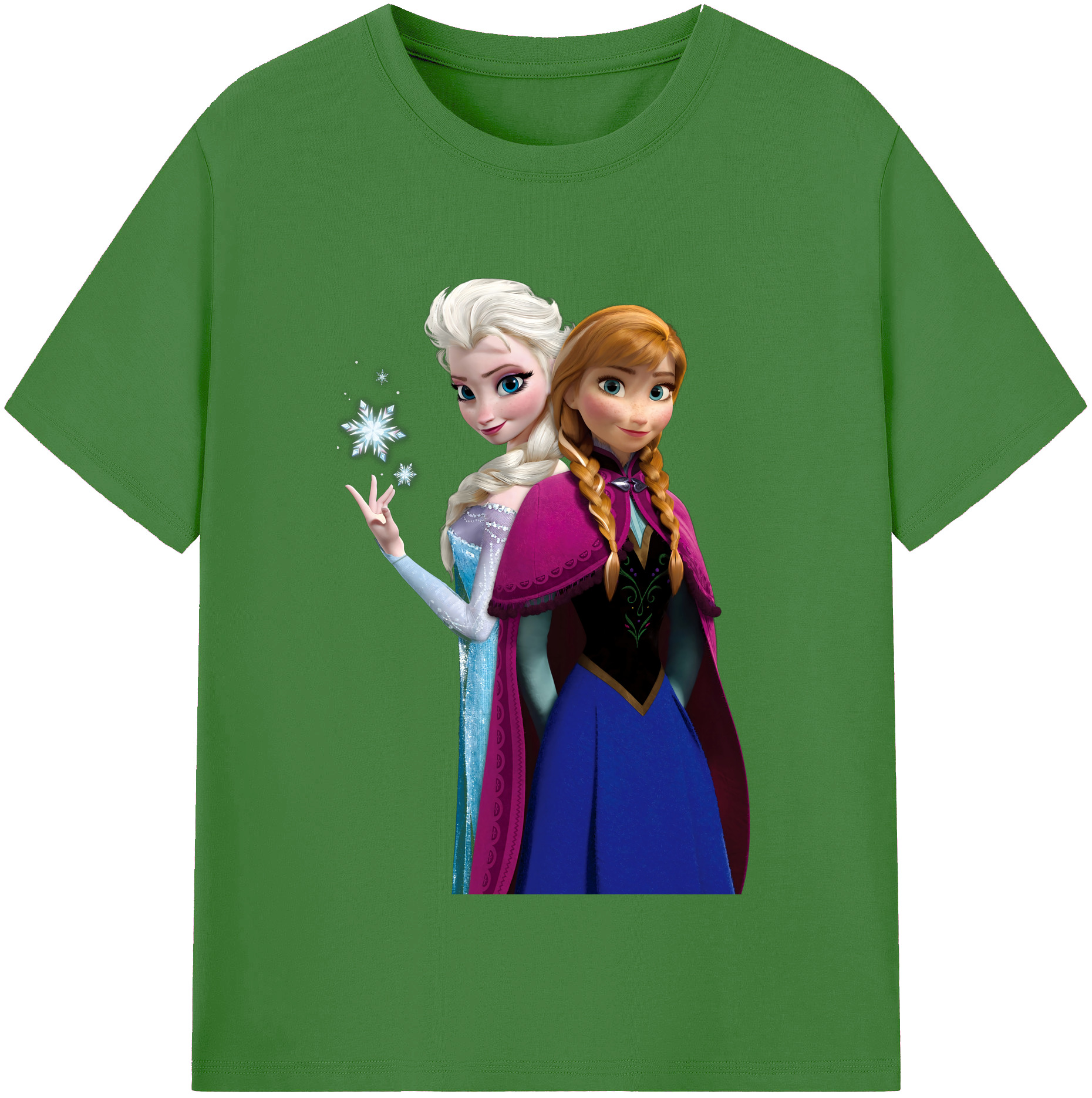 （画像用） アナと雪の女王 アンナ エルサ Frozen Anna Elsa レディースカジュアルプリントTシャツ（綿100％）